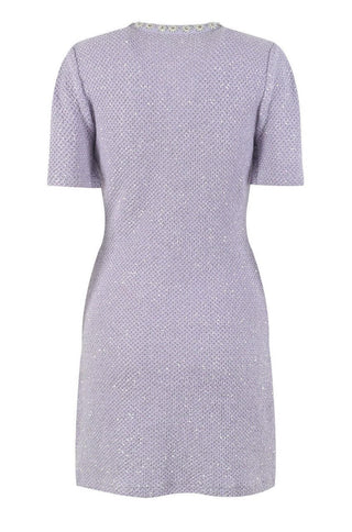 Lilac Sequin Knit Mini Dress