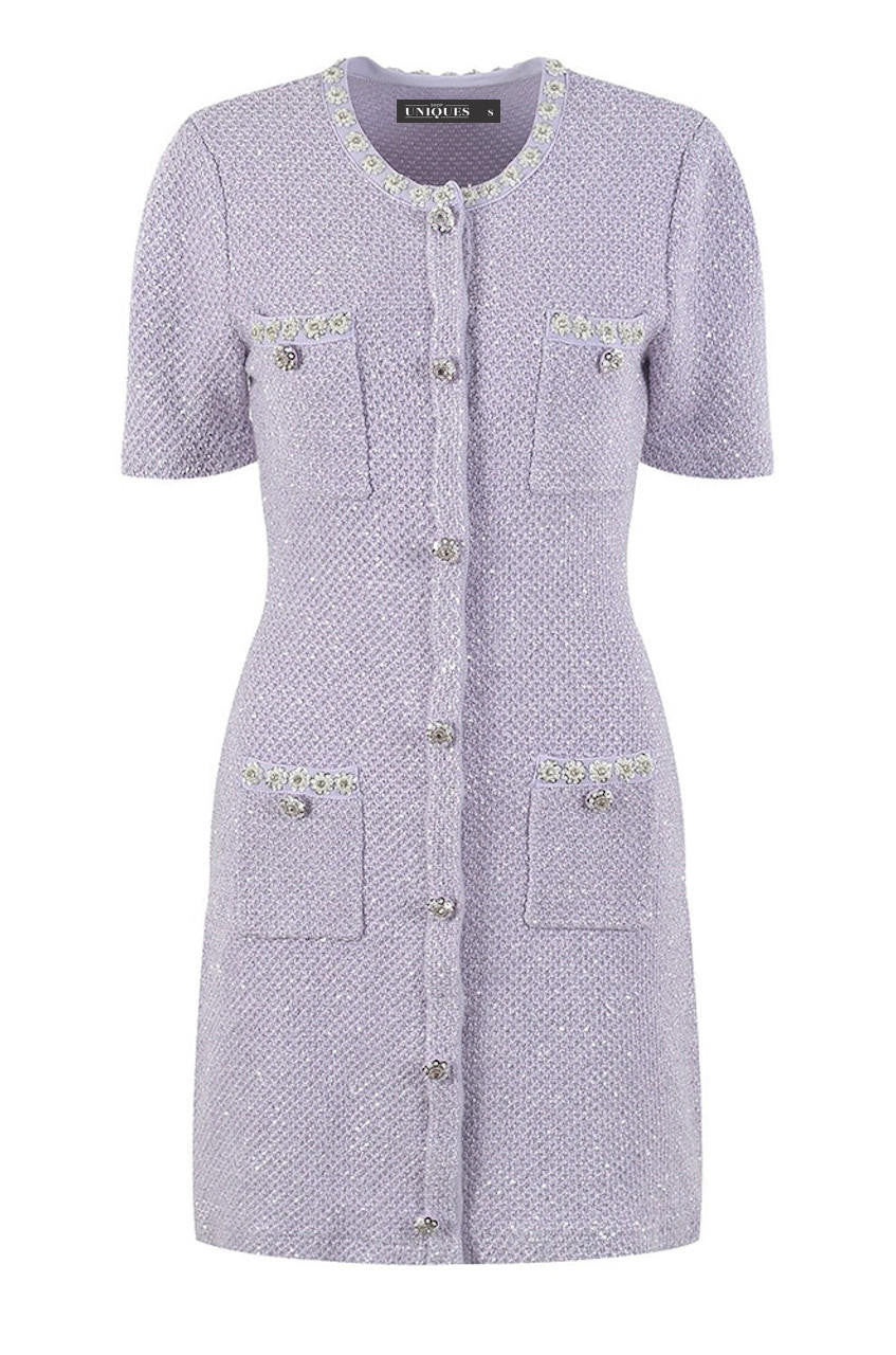 Lilac Sequin Knit Mini Dress shopUNIQUES.com Lilac Sequin Knit Mini Dress shopUNIQUES.com