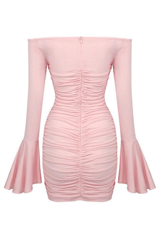 Lizette Rose-appliquéd Ruched Minidress