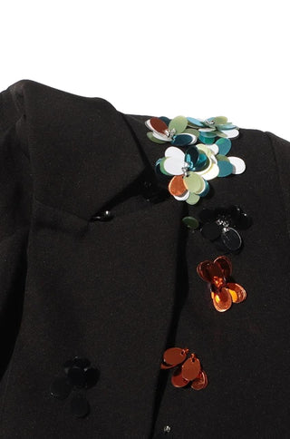 Maya Sequin Flower Blazer