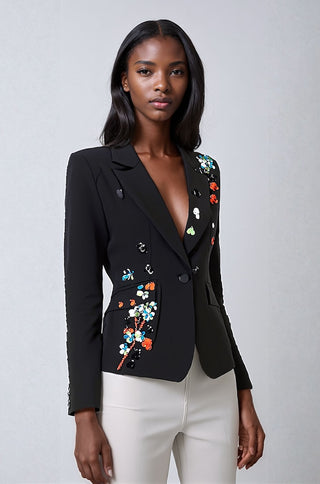 Maya Sequin Flower Blazer