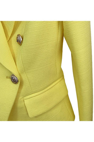 Nadia Yellow Double Breasted Blazer