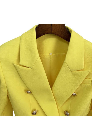 Nadia Yellow Double Breasted Blazer