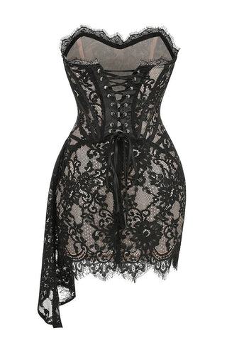 Naomi Lace Draped Mini Dress