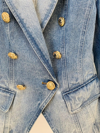 Nina Double Breasted Denim Blazer