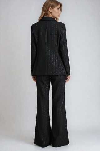 Noir Sequin Pinstripe Blazer Pantsuit