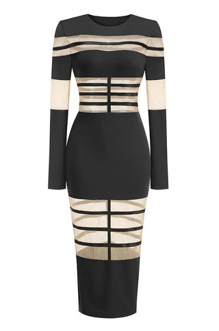 Norma Semi-Sheer Striped Midi Dress