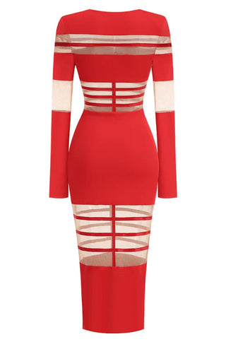 Norma Semi-Sheer Striped Midi Dress