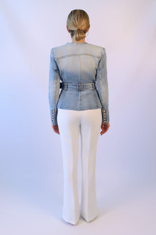 Nova Belted Denim Blazer