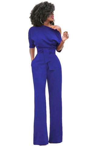 blue jumpsuit