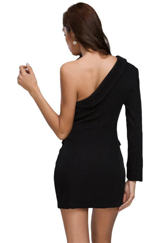 One Shoulder Blazer Dress