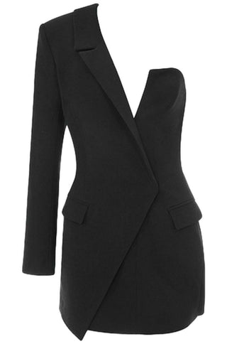 One Shoulder Blazer Dress