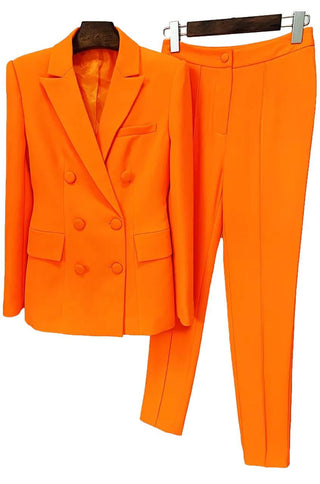 Orange Slim Fit Pantsuit