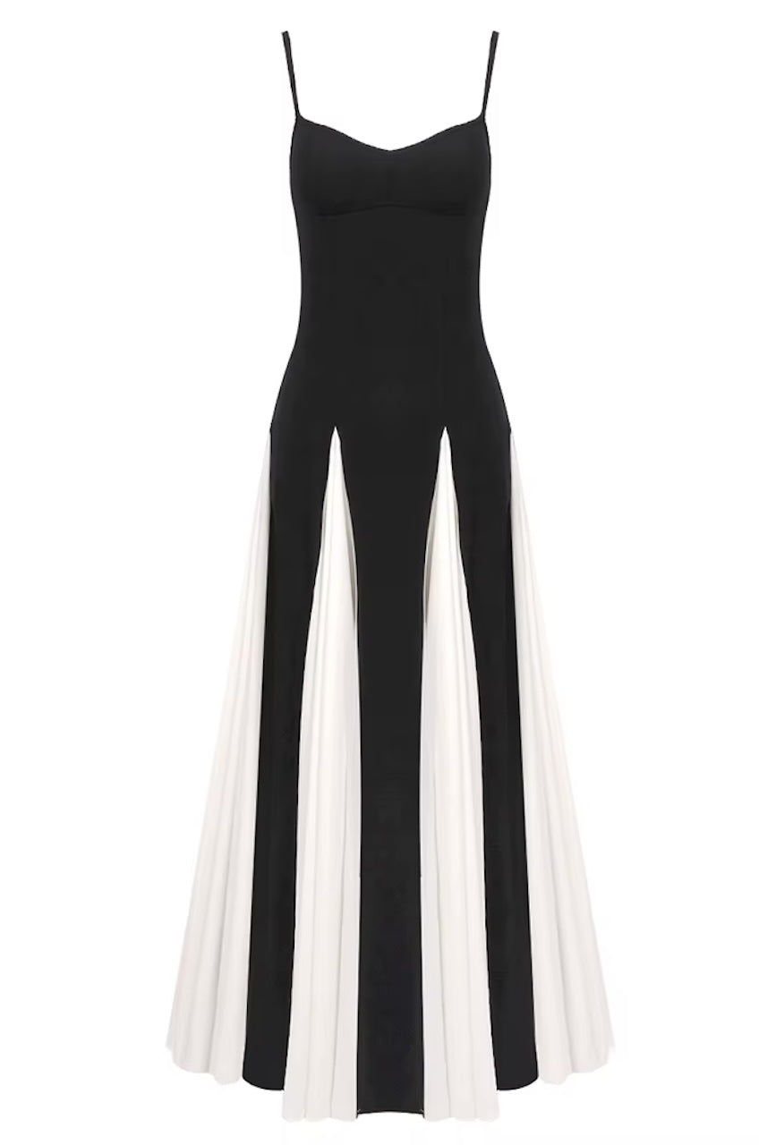 Pamela Black & White Paneled A-Line Maxi Dress shopUNIQUES.com Pamela Black & White Paneled A-Line Maxi Dress shopUNIQUES.com