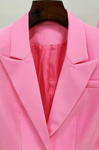 Pink Slim Fit Pantsuit