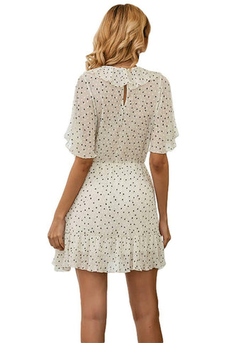 Polka-dot Wrap Mini Dress