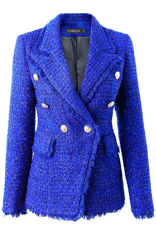 Royal Blue Tweed Blazer