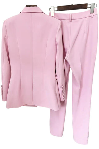 Pink Slim Fit Pantsuit