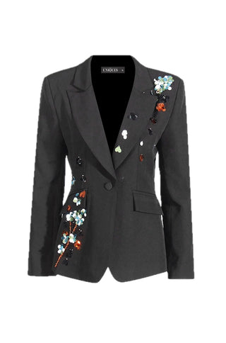 Maya Sequin Flower Blazer