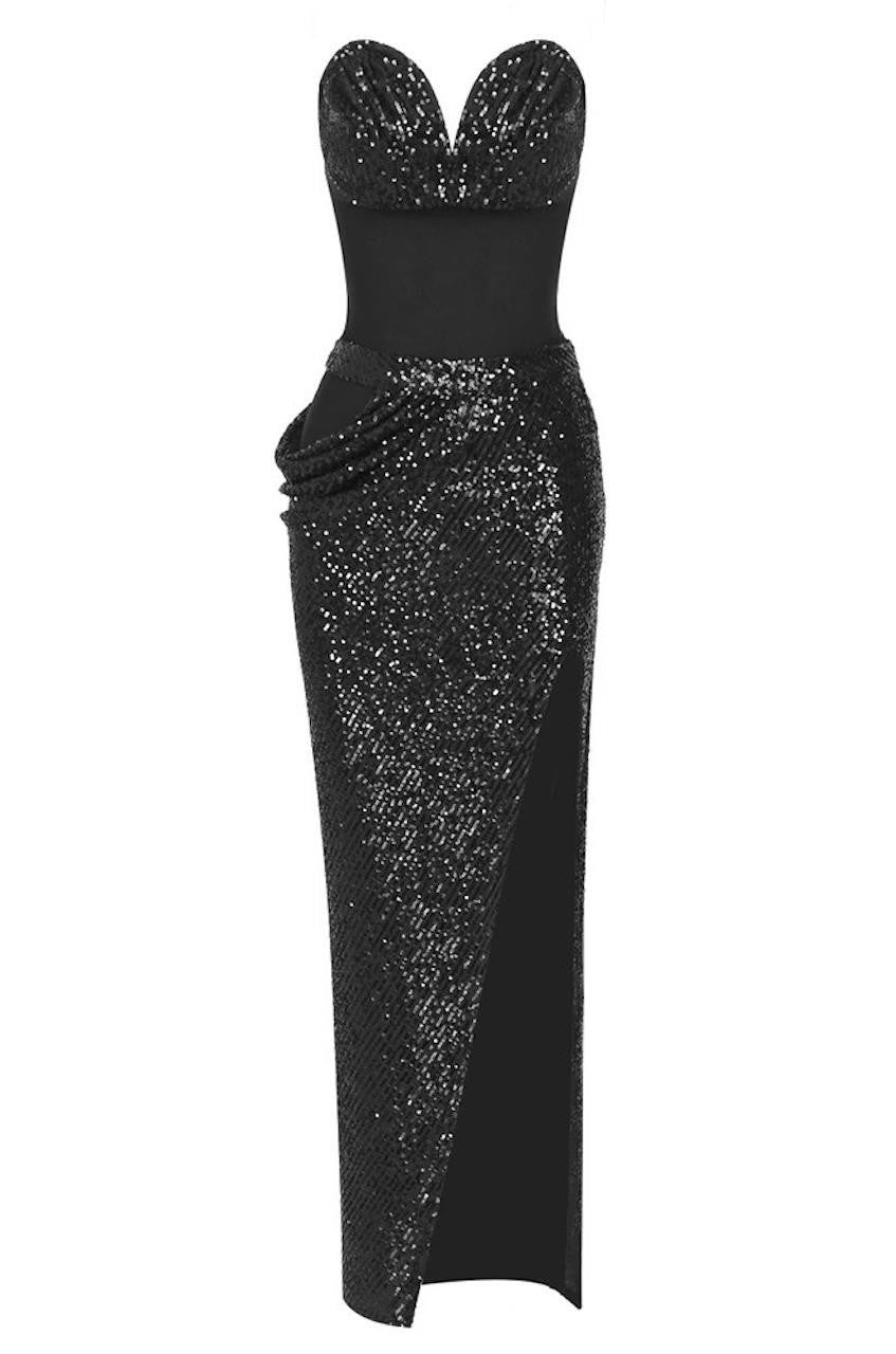 two piece black sequin dress Sequin Skirt Set Fashion Nova Two Piece Dress Shine With Me Sequin Skirt Set Black