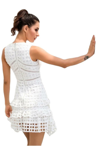 White Lace A Line Dress