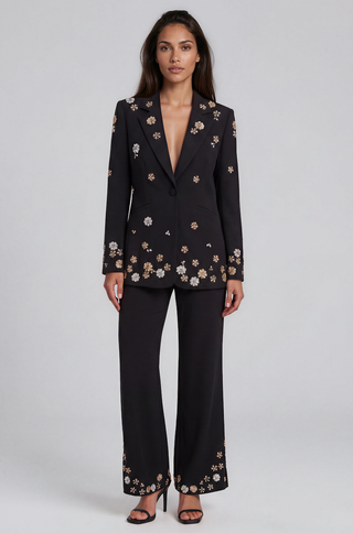 Solene Crystal Flower Pantsuit