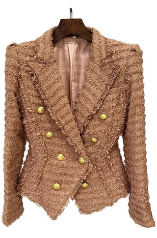 camel tweed blazer