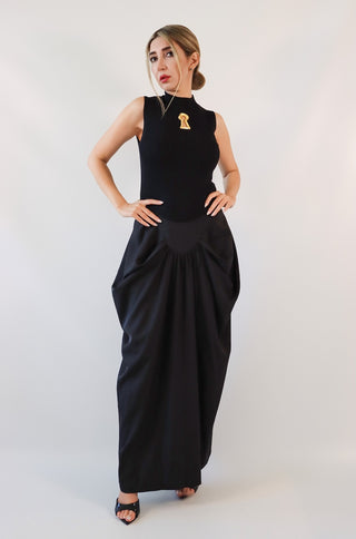 Valeria Gold Keyhole Dress