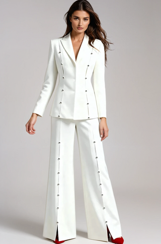 Zendaya White Blazer Pants Set (Pantsuit)
