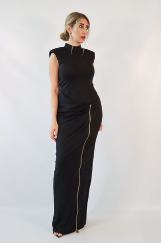 Estelle Zipper Maxi Dress