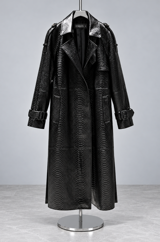 Tia Leather Trench Coat