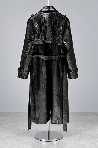 Tia Leather Trench Coat
