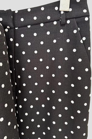 Adriana Polka-Dot Blazer Pants Set in Black