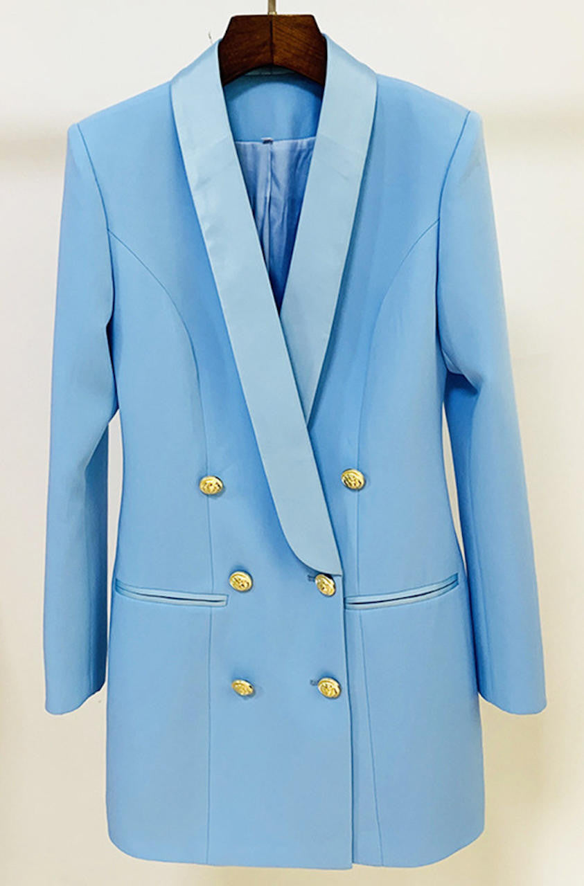 Satin Collar Blazer Dress shopUNIQUES.com Satin Collar Blazer Dress shopUNIQUES.com