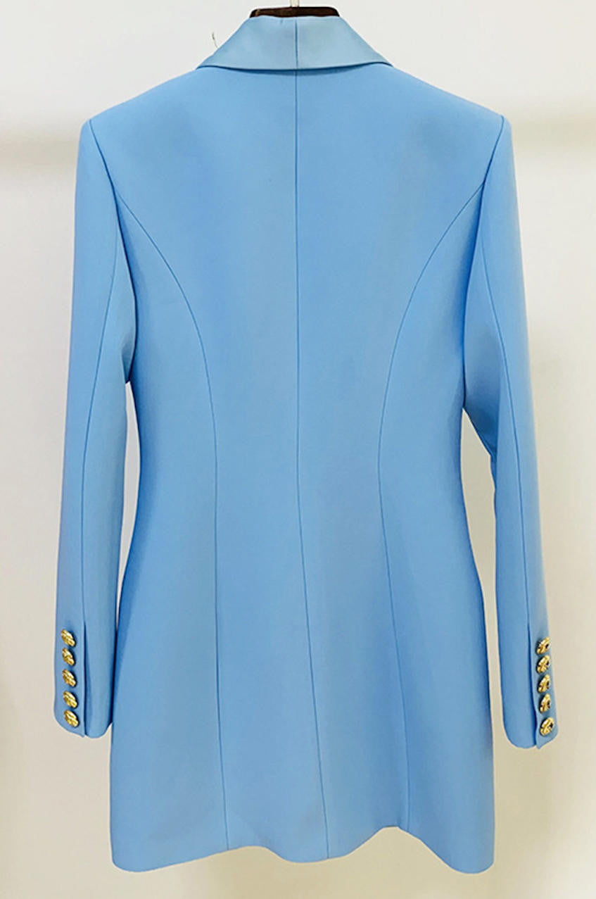 Satin Collar Blazer Dress shopUNIQUES.com Satin Collar Blazer Dress shopUNIQUES.com