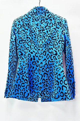 Adele Velvet Leopard Blazer Pants Set