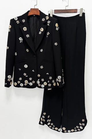 Solene Crystal Flower Pantsuit