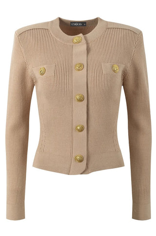 Eva Round-neck Buttoned Cardigan