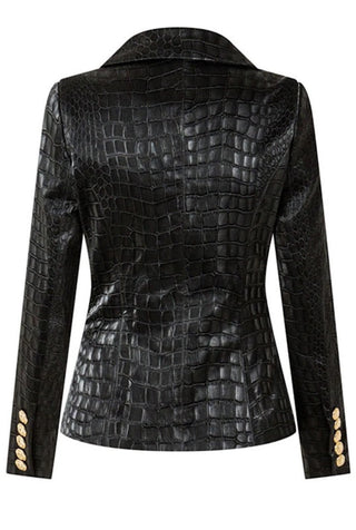 Faux Crocodile Leather Blazer