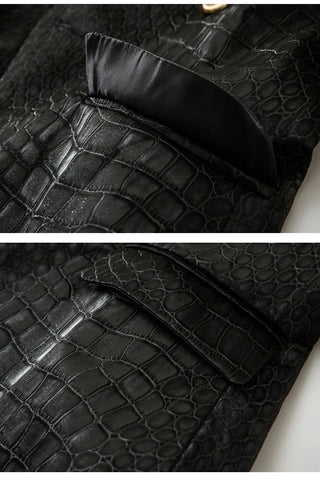 Faux Crocodile Leather Blazer