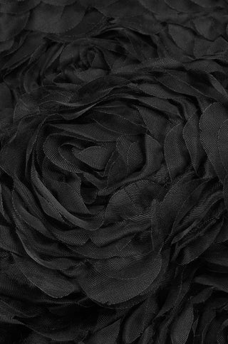 Close-up of black fabric with ruffled texture