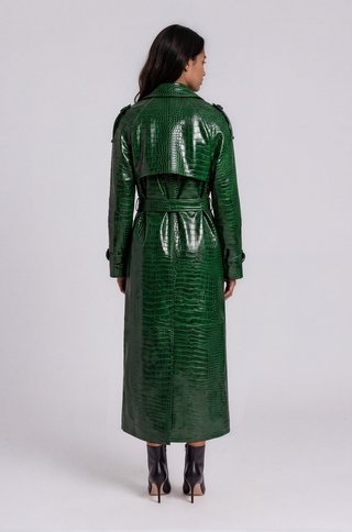 Tia Leather Trench Coat