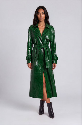 Tia Leather Trench Coat