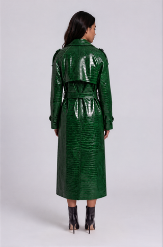 Tia Leather Trench Coat