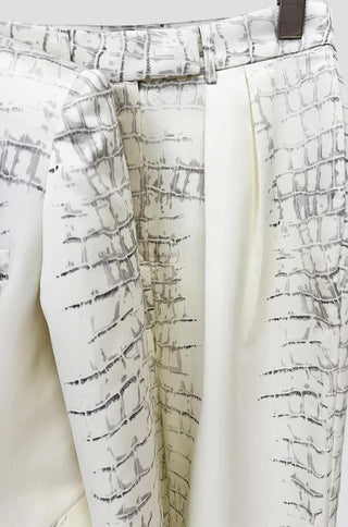 Claire Ivory Embossed Statement Blazer Pants Set