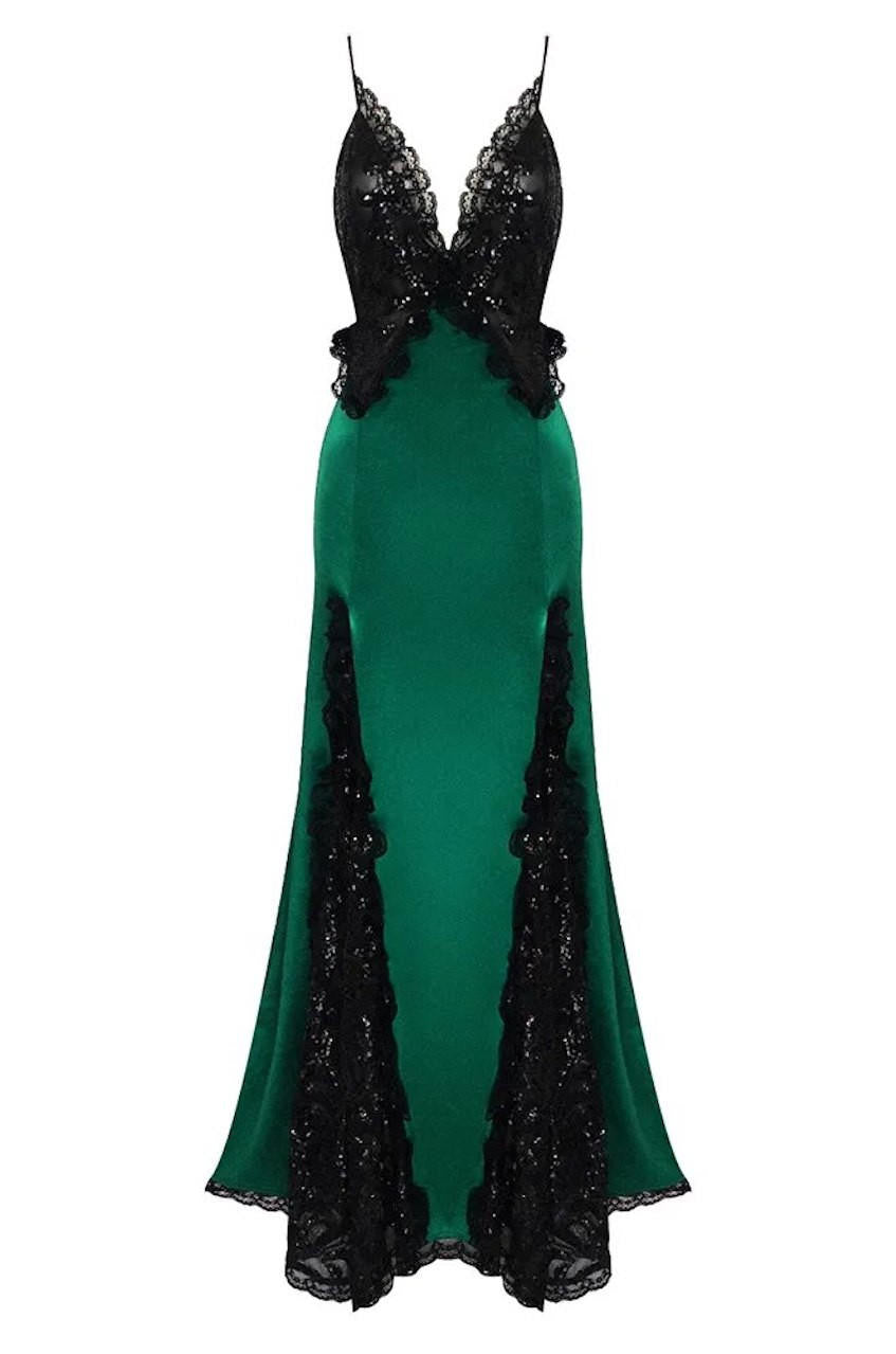 Giselle Sequined Lace Satin Maxi Dress shopUNIQUES.com Giselle Sequined Lace Satin Maxi Dress shopUNIQUES.com