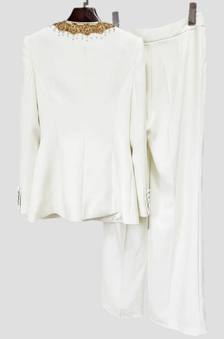 Layla Embellished White Pantsuit