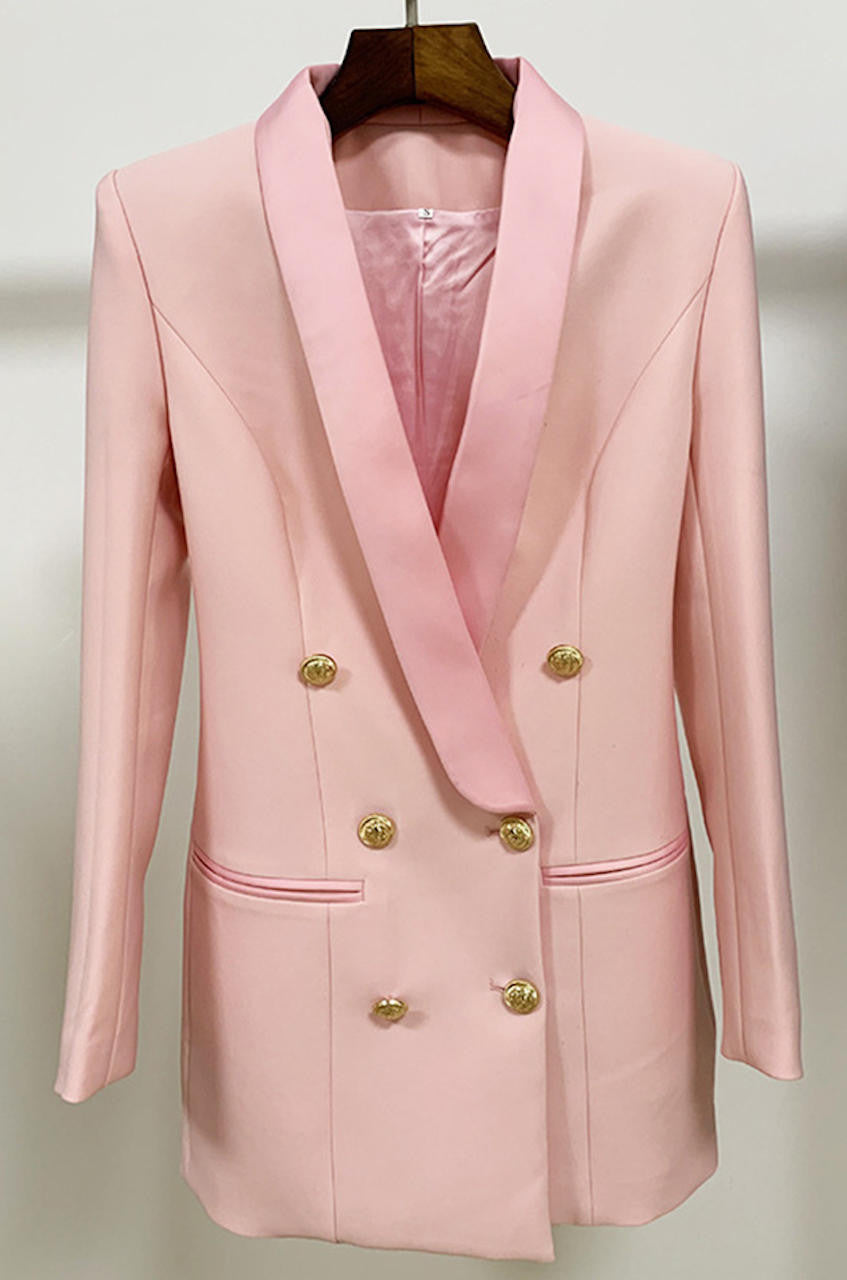 Satin Collar Blazer Dress shopUNIQUES.com Satin Collar Blazer Dress shopUNIQUES.com