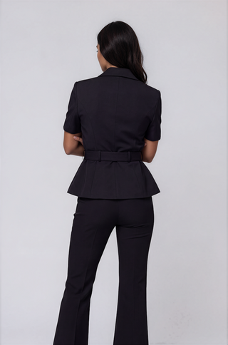 Monica Belted Peplum Blazer