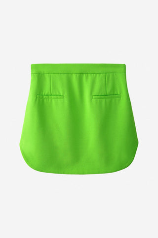 Neon green mini skirt